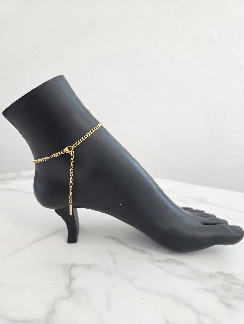 Gold Celestial Anklet Pearl Crescent Moon Star Charm Bracelet - Picture 9 of 16